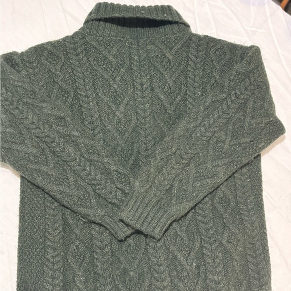 Aran Crafts Green Zip Up Cable Knit Sweater - Picture 6 of 9